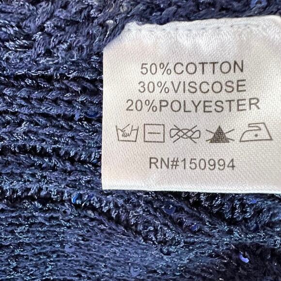 Fontana Womens Lightweight Tunic Sweater M/L Blue All Over Sequins - Picture 5 of 6